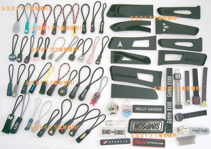 Zipper pullers, Zipper head, zipper puller, plastic zipper pull, rubber z