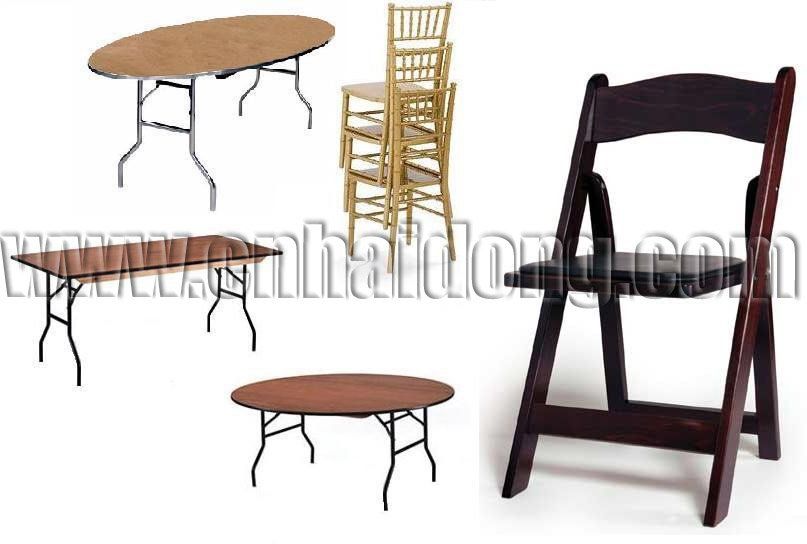 Party Equipment Chiavari Chair and Folding Table