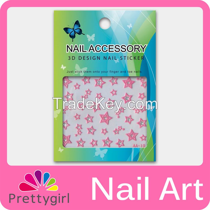 3D Nail Art Sticker Printer Pink Flower Start Heart Decoration