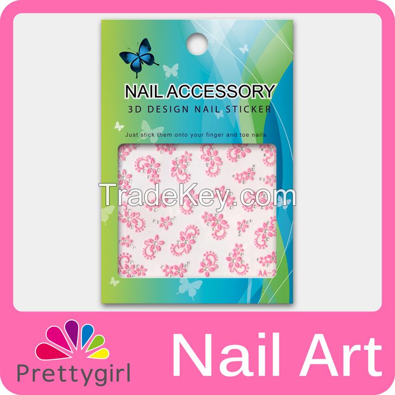 3D Nail Art Sticker Printer Pink Flower Start Heart Decoration