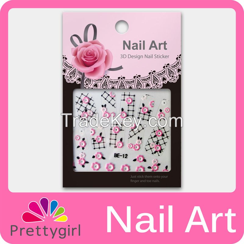 3D Nail Art Sticker Lovely Flower Butterfly Cat Nail Printer Decoration