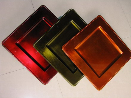 Lacquer Plastic Tray & Gild Plates