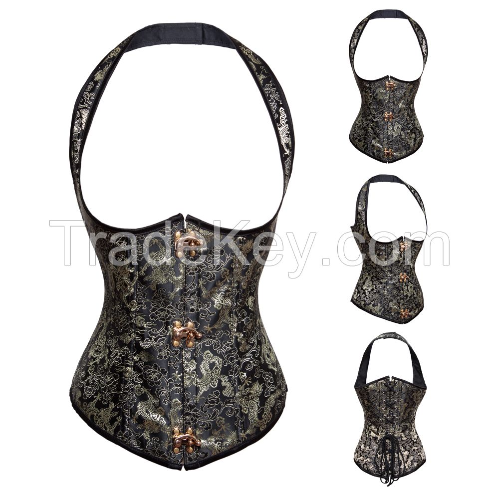 4 Models Sexy Woman Steel Underbust Corset Leather Bustier Shaper