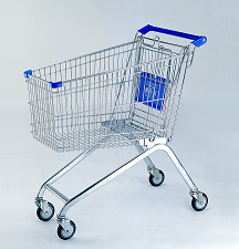 Shopping cart with Electroplated 3-basket