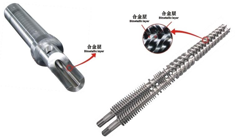 Bimetallic screw and barrel for plastic machine
