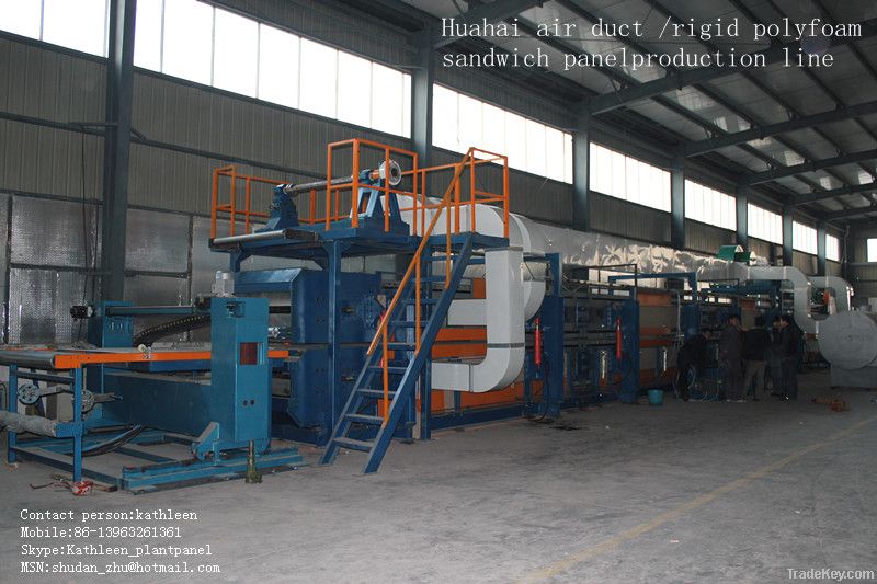 production line for HVAC air duct panel