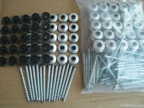 Roofing screw nails with  washer