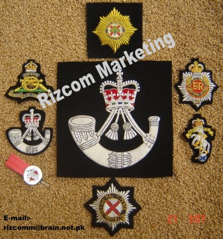 Military Blazer Badges - Hand Embroidery With Gold Bullion Wire