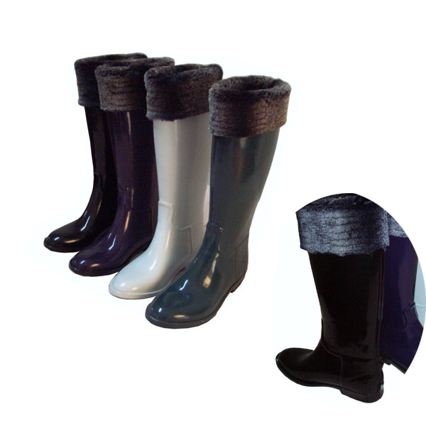 Rain boots  with loop pile