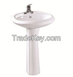 Ceramic pedestal basin