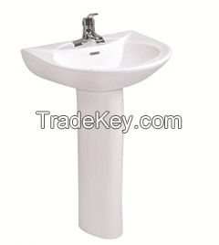 Ceramic pedestal basin