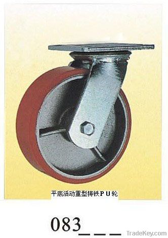 heavy duty caster cast iron caster red PU