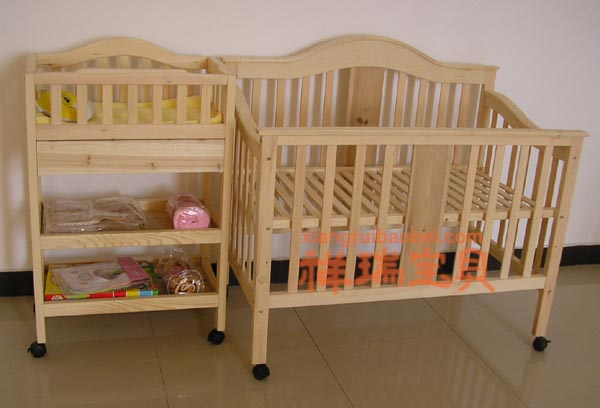 MS388wq Wooden baby crib with big drawer plus baby carriage