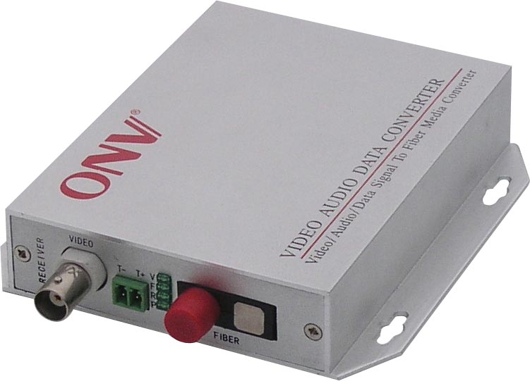 One Channel Video+Data Fiber Optic Transceiver