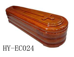 European style wooden coffin