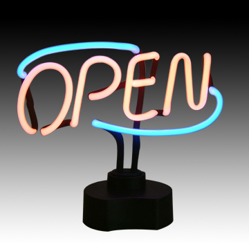 open neon sculpture light