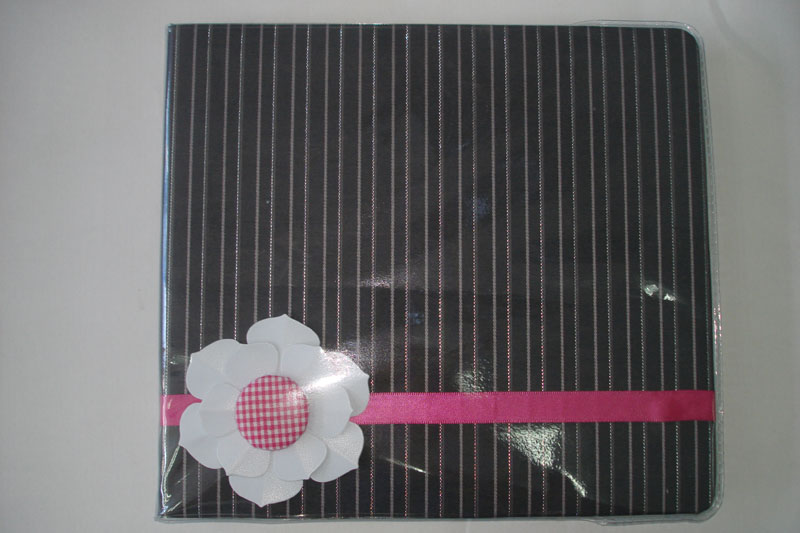 8*8 stripe cotton scrapbook album - ribbon