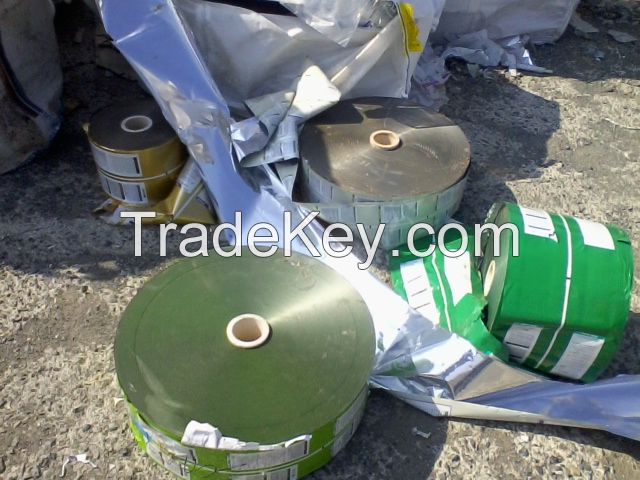 Stocklot rolls of laminated packaging film, printed 