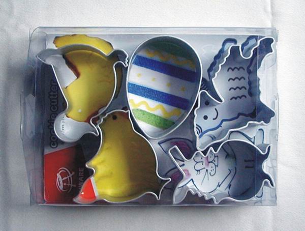 set of 5 easter cookie cutter
