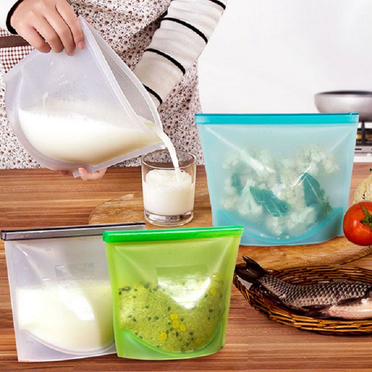 High quality Food Grade Silicone storage bag, freshness protection package bag