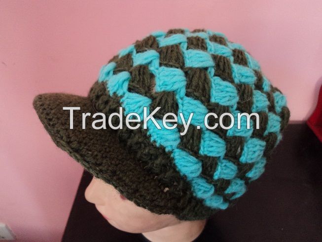 Handknitted visor Winter Hats