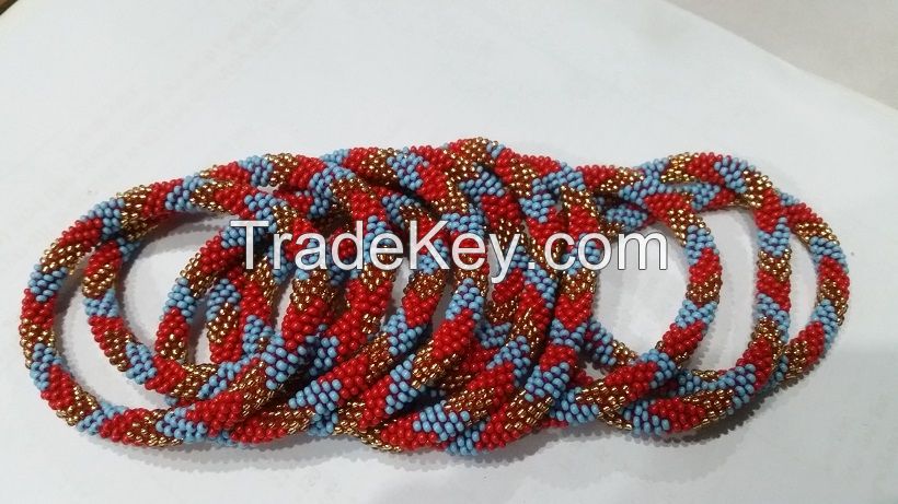 Red Beads Roll Bracelets