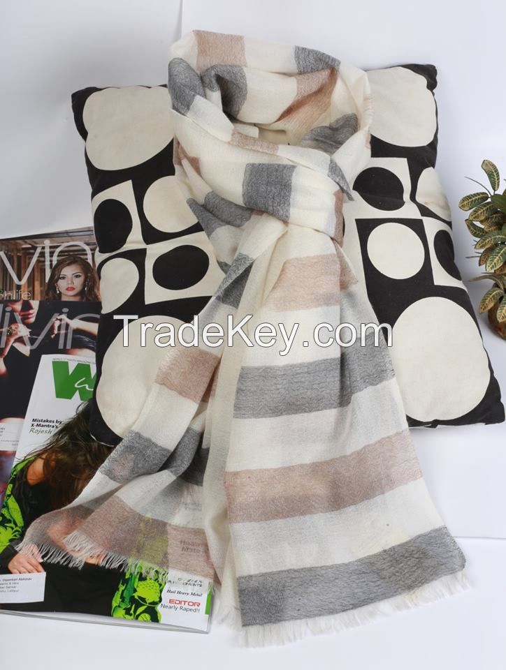 Multi-color stripes Pashmina Stoles