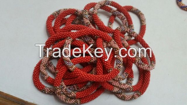 Red Beads Roll Bracelets