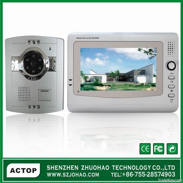 7inch handsfree LCD color video intercom for villa manufacturer