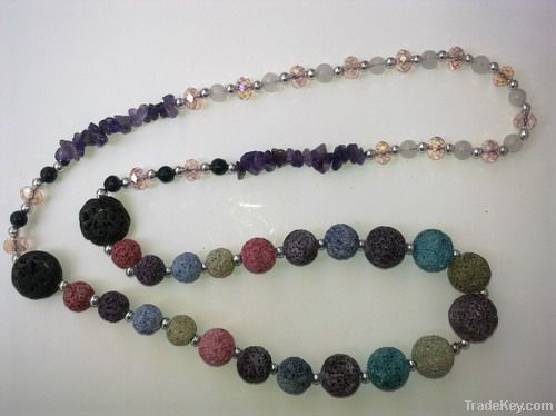 dyed lava stone necklace