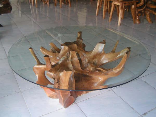 teak table with glass
