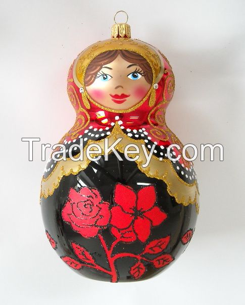 Mouth Blown Glass Matryoshka Christmas Tree Ormanent Made in Poland