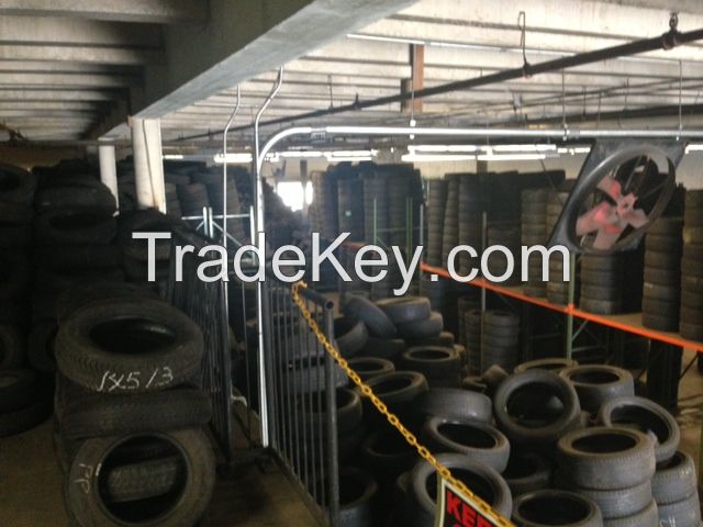 Container of Good grade Used Tires 15 and 16 inch 4.00