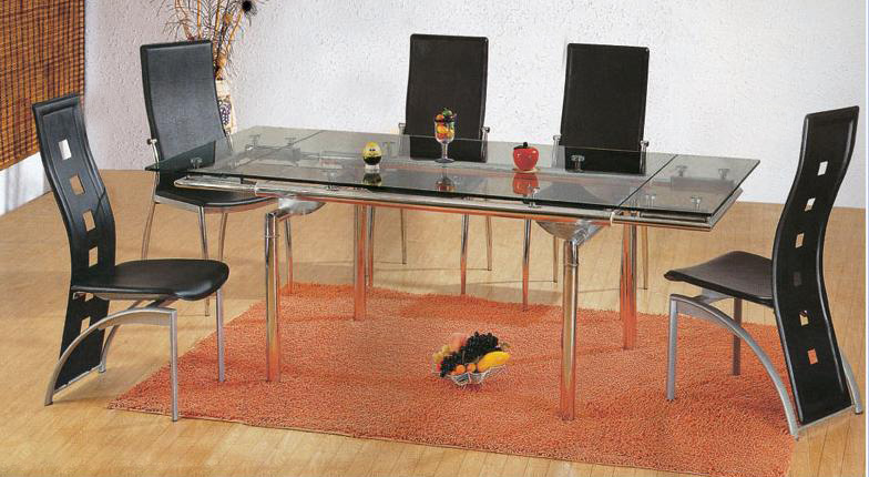 Extensible glass dining furniture