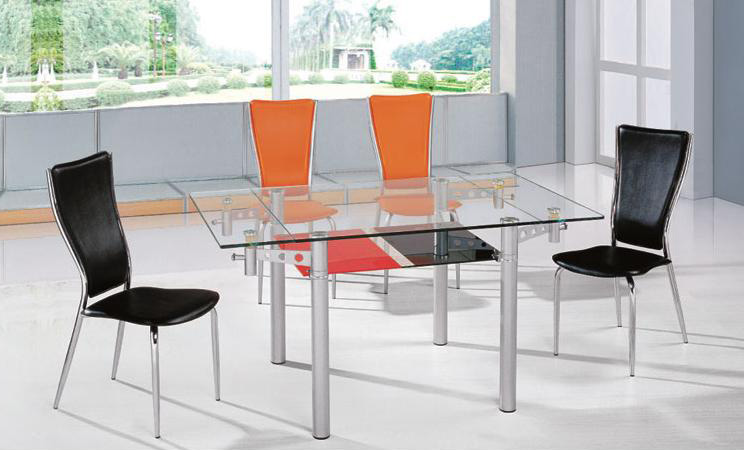 High quality and cheap extensible glass dining Table