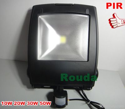 pir led flood lights 10w 20w 30w 50w taiwan led chips 100-110lm/w