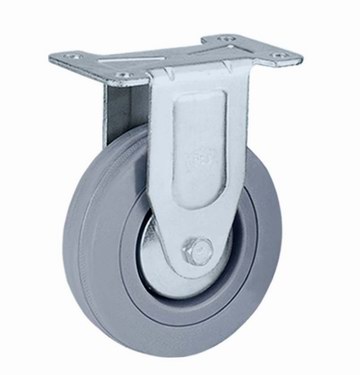 Grey Rubber Caster With Double Brake