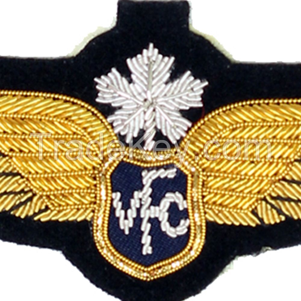 Bullion Embroidered Military Uniform Wing Badges