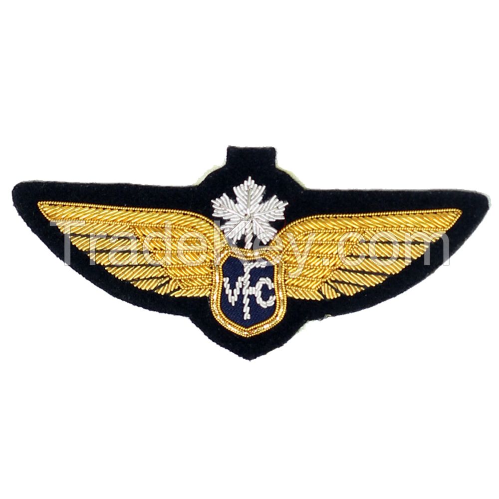 Bullion Embroidered Military Uniform Wing Badges