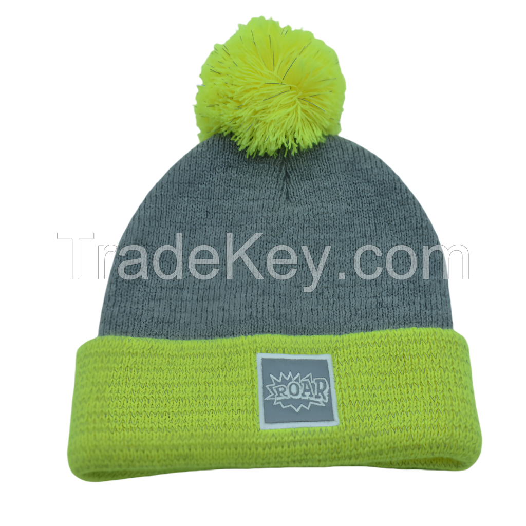 2025 Reflective Knitted Hats Winter warm  hats BSCI RWS OKEO-TEX