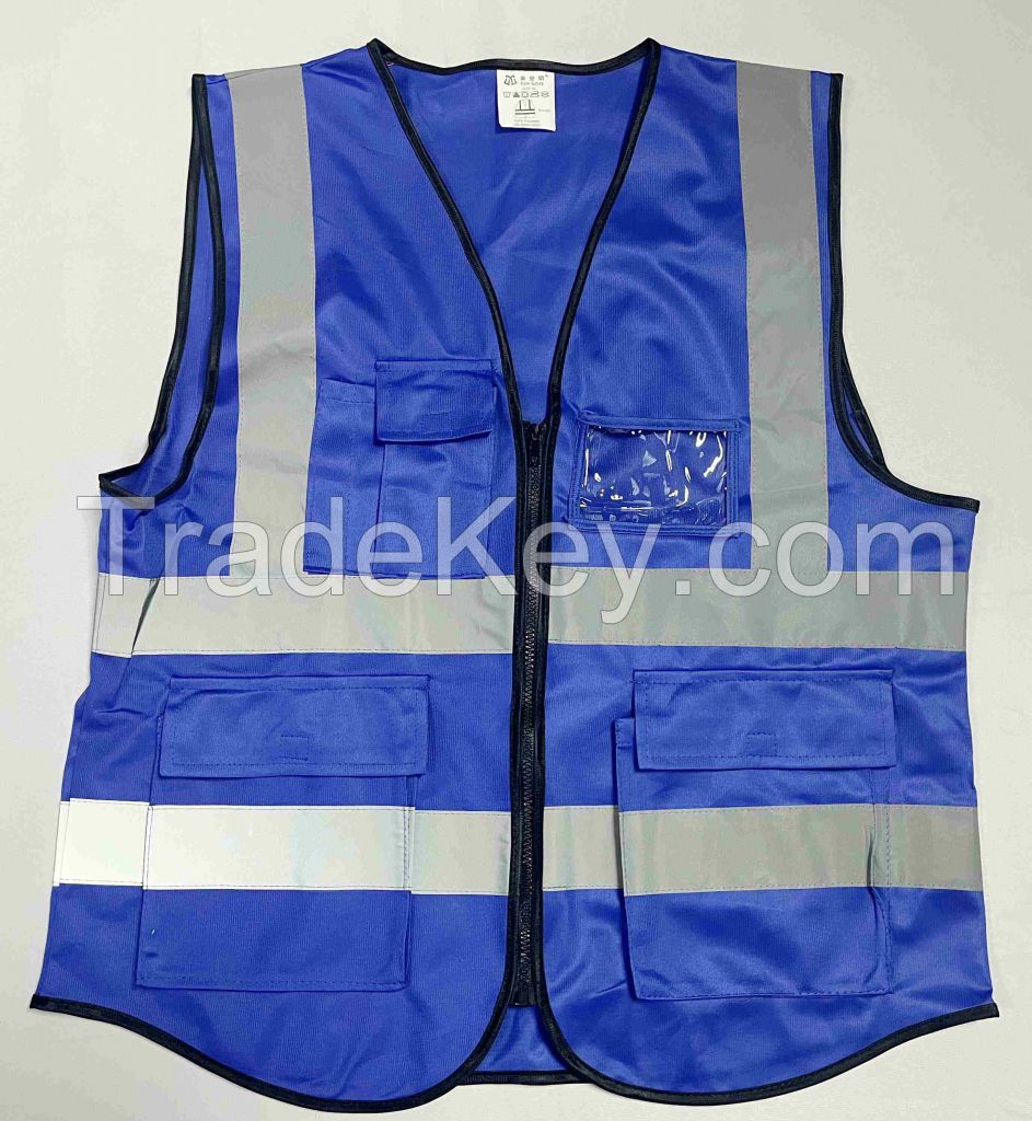 Factory Sale Safety Vest Multi Functional Pockets Security Protection Reflective Vest Safety Clothing