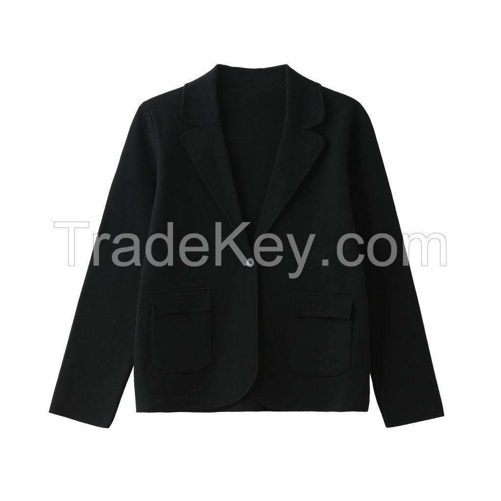 2026 Lady's Woollen Coat Suits with collared jackets