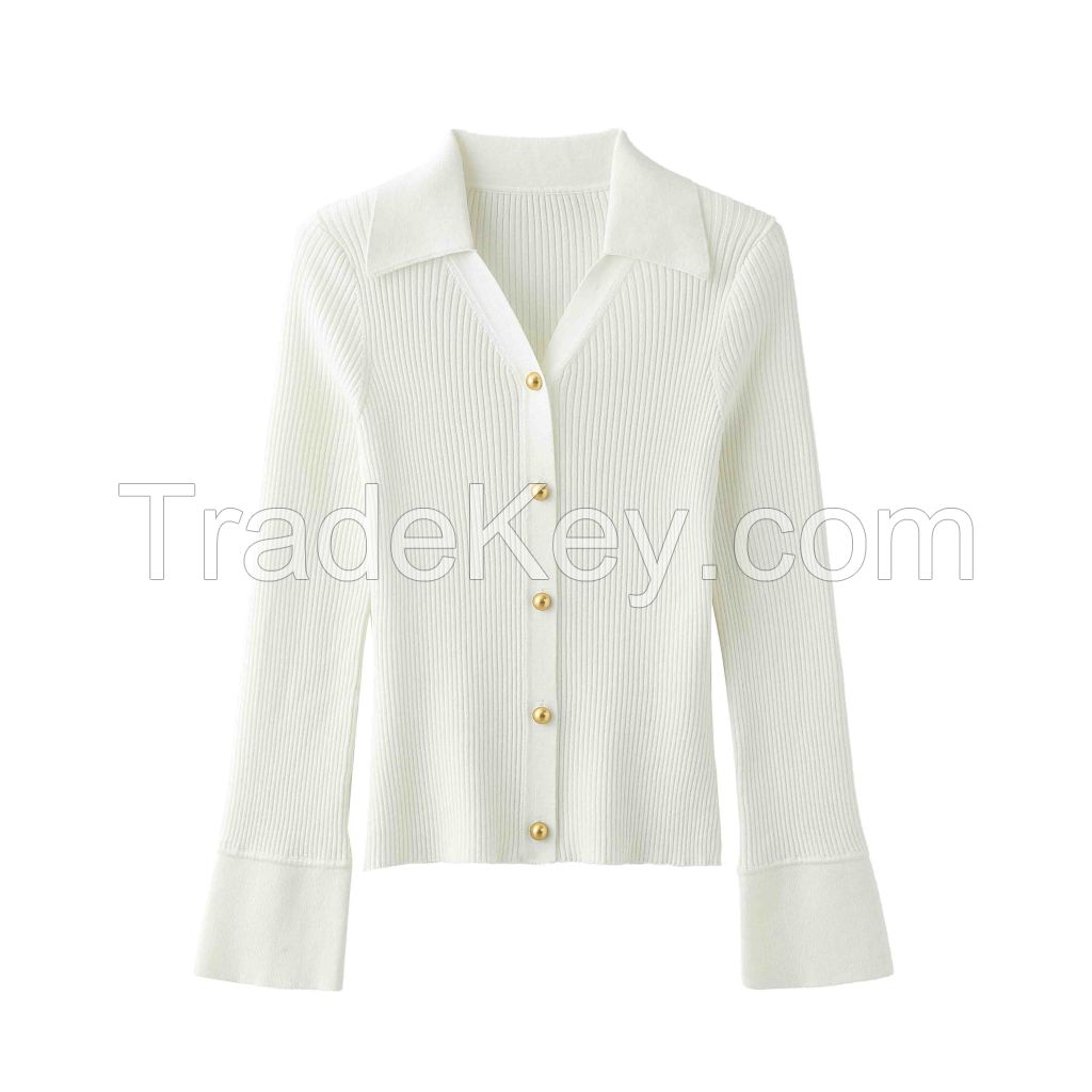 2026 Lady's Knitted shirt Hong Kong style clothing
