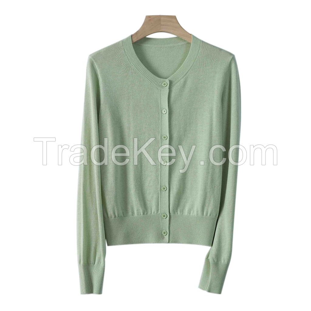2026 Lady's Woollen Sweater Button-up cardigan