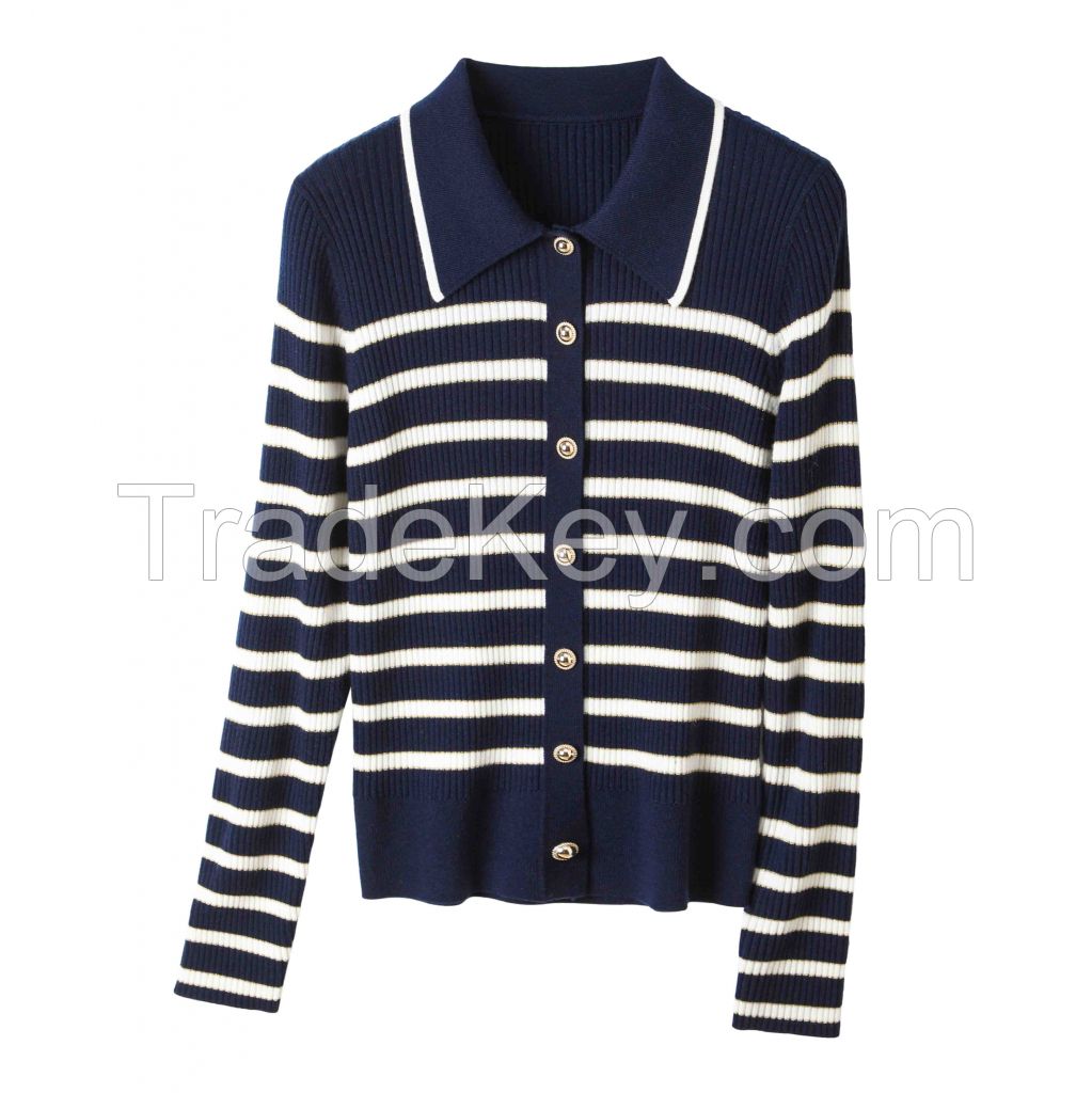 2026 Lady's Knitted shirt Button-up cardigan