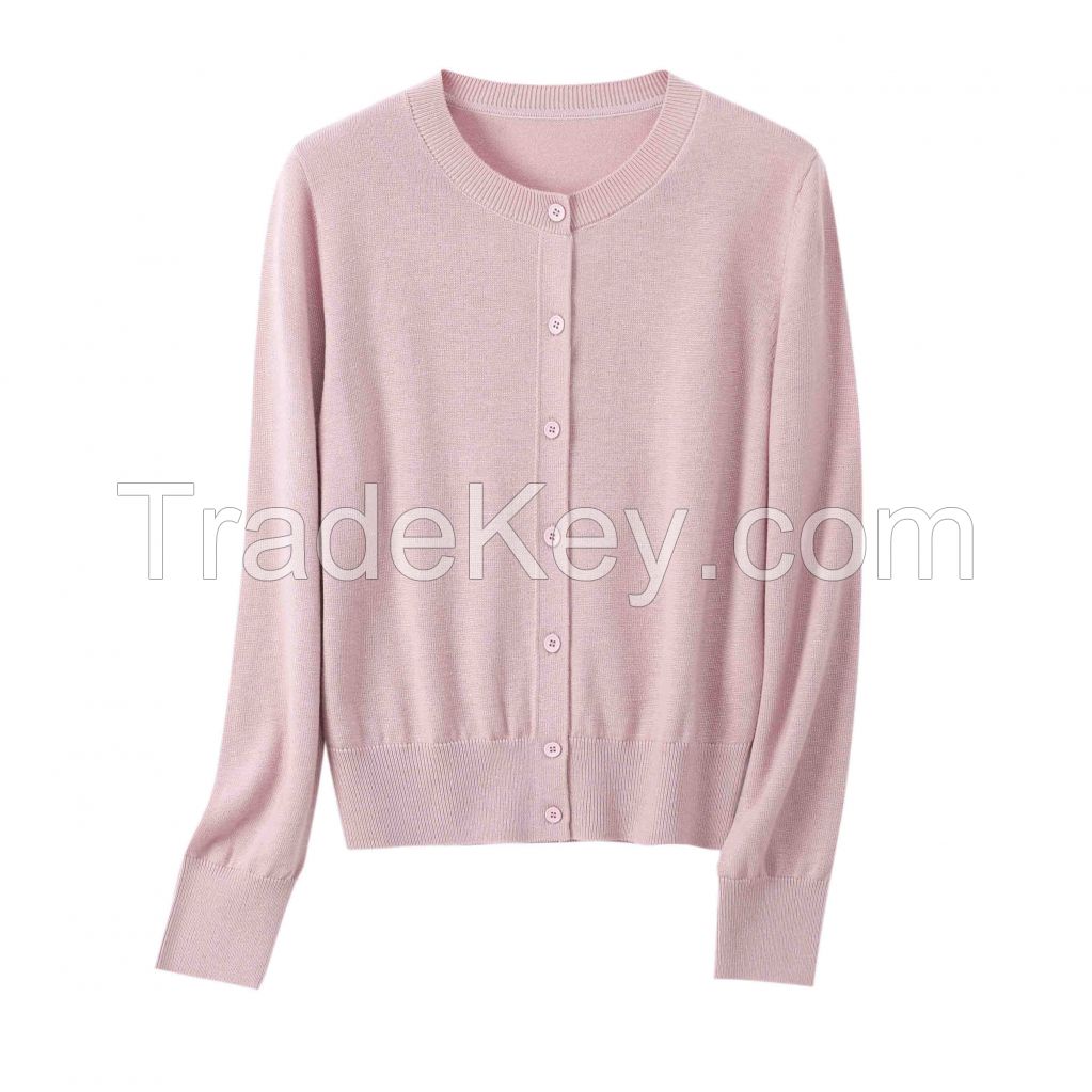 2026 Lady's Woollen Sweater Button-up cardigan
