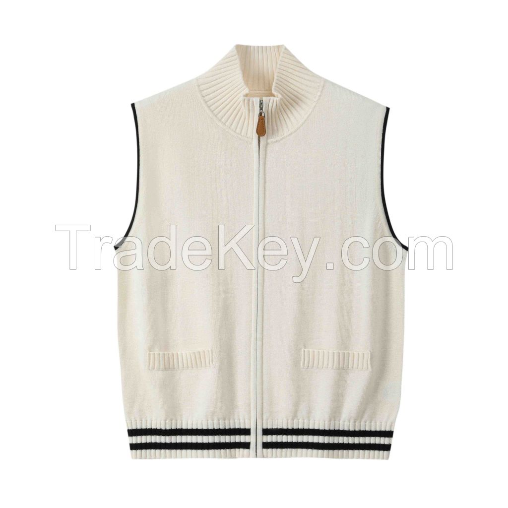 2026 Lady's Waistcoat Knit zip-up cardigan