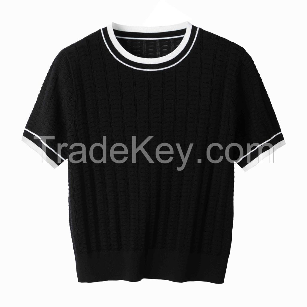 2026 Lady's T-Shirt Solid color Round neck 
