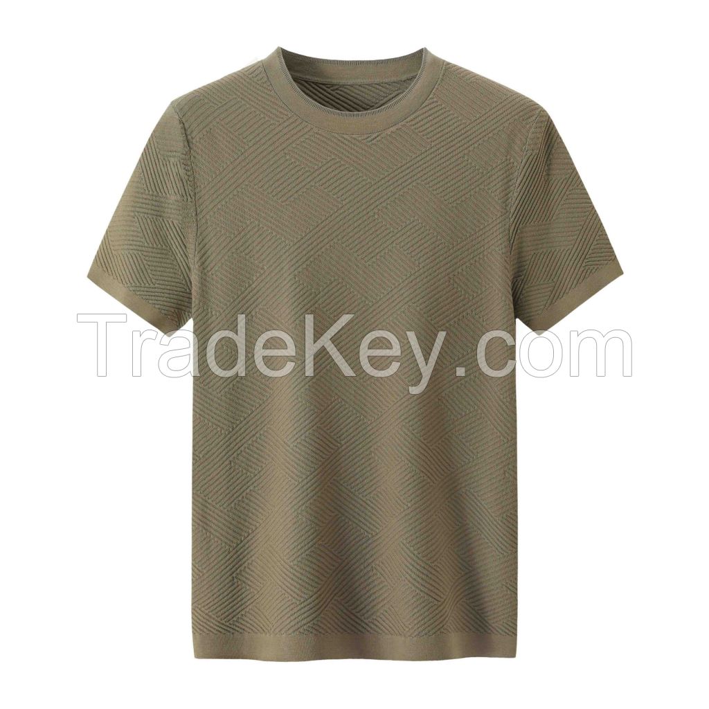 2026 Men's T-Shirt Solid Color Crewneck Short-sleeved Top