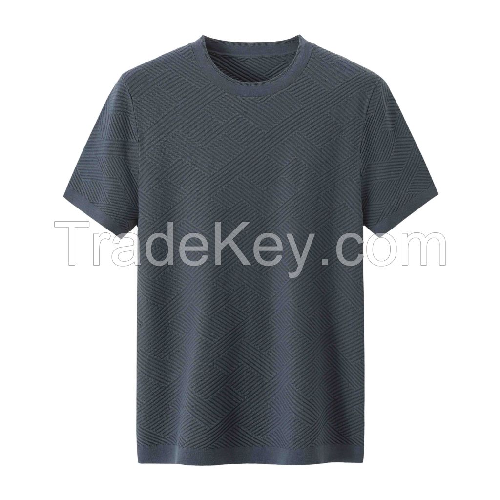 2026 Men's T-Shirt Solid Color Crewneck Short-sleeved Top